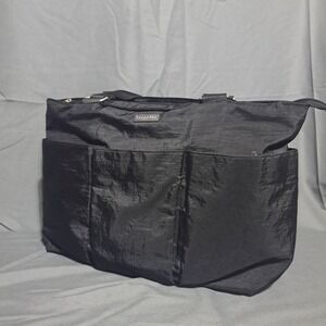Baggallini‎ Nylon Travel Tote Bag Black Pockets Zip Close